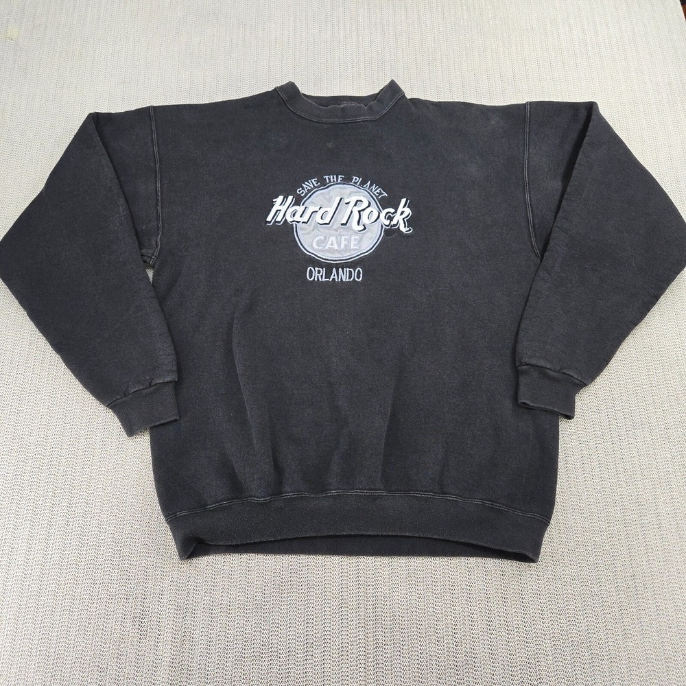 Vintage‎ Hard Rock Cafe Sweatshirt Mens Large Gray Orlando Florida USA Made